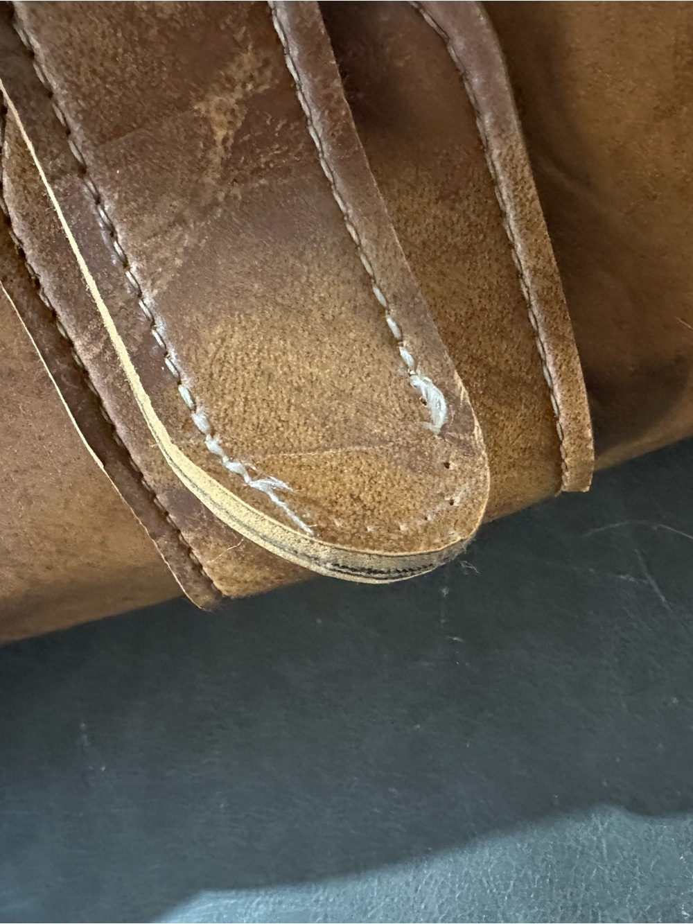 Invicta Vintage Brown Leather Duffel Bag with Brass Hardware Weekender Italy - Picture 7 of 15